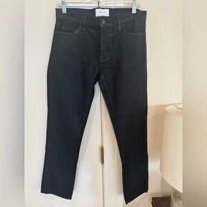 NWOT - Current/Elliott The Cropped Straight coated black jean.